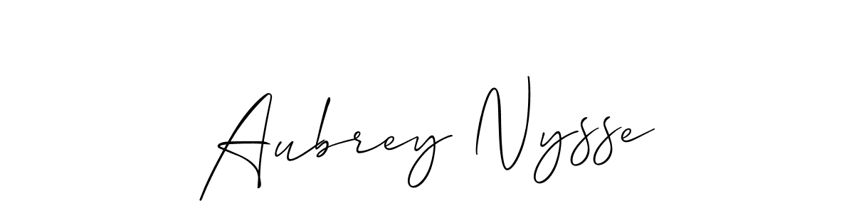 You should practise on your own different ways (Allison_Script) to write your name (Aubrey Nysse) in signature. don't let someone else do it for you. Aubrey Nysse signature style 2 images and pictures png