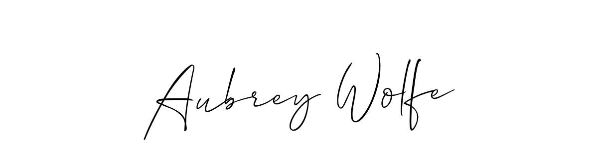 Create a beautiful signature design for name Aubrey Wolfe. With this signature (Allison_Script) fonts, you can make a handwritten signature for free. Aubrey Wolfe signature style 2 images and pictures png