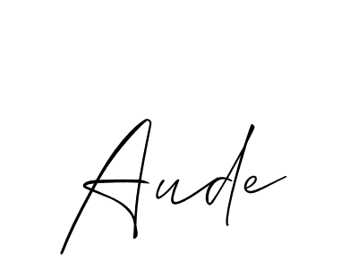 Design your own signature with our free online signature maker. With this signature software, you can create a handwritten (Allison_Script) signature for name Aude. Aude signature style 2 images and pictures png