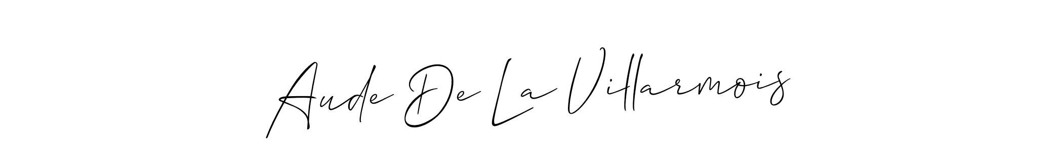 How to make Aude De La Villarmois name signature. Use Allison_Script style for creating short signs online. This is the latest handwritten sign. Aude De La Villarmois signature style 2 images and pictures png