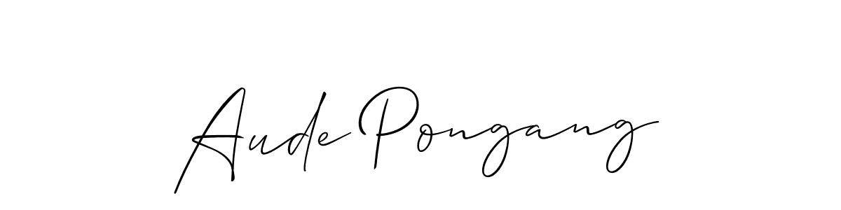 How to make Aude Pongang signature? Allison_Script is a professional autograph style. Create handwritten signature for Aude Pongang name. Aude Pongang signature style 2 images and pictures png