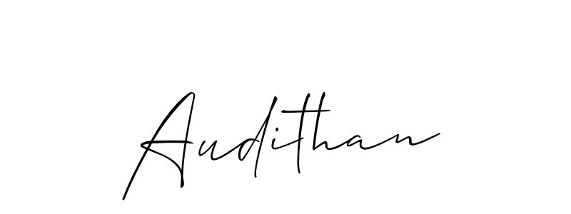 It looks lik you need a new signature style for name Audithan. Design unique handwritten (Allison_Script) signature with our free signature maker in just a few clicks. Audithan signature style 2 images and pictures png