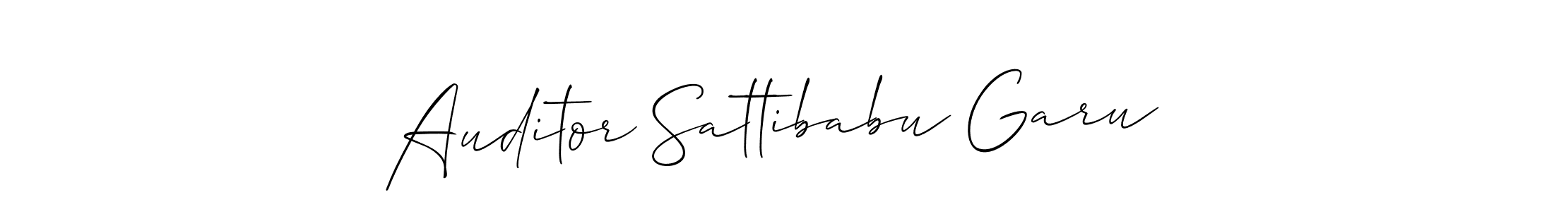 Allison_Script is a professional signature style that is perfect for those who want to add a touch of class to their signature. It is also a great choice for those who want to make their signature more unique. Get Auditor Sattibabu Garu name to fancy signature for free. Auditor Sattibabu Garu signature style 2 images and pictures png