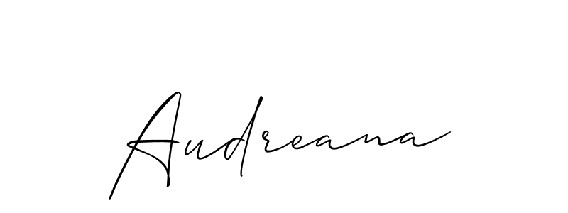 Similarly Allison_Script is the best handwritten signature design. Signature creator online .You can use it as an online autograph creator for name Audreana. Audreana signature style 2 images and pictures png