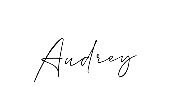 How to make Audrey name signature. Use Allison_Script style for creating short signs online. This is the latest handwritten sign. Audrey signature style 2 images and pictures png