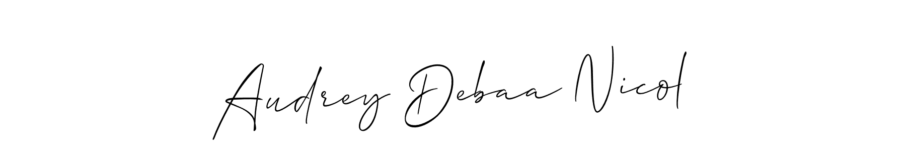 See photos of Audrey Debaa Nicol official signature by Spectra . Check more albums & portfolios. Read reviews & check more about Allison_Script font. Audrey Debaa Nicol signature style 2 images and pictures png