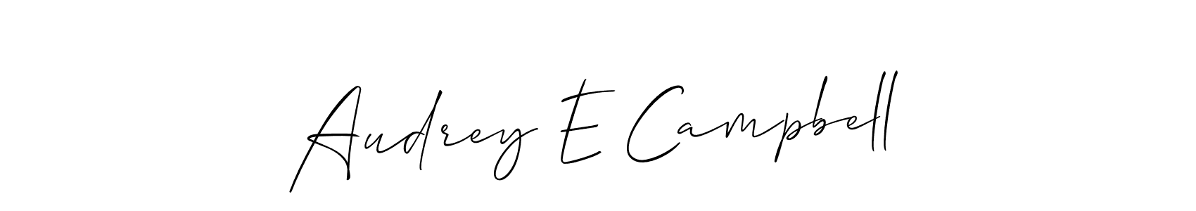 Create a beautiful signature design for name Audrey E Campbell. With this signature (Allison_Script) fonts, you can make a handwritten signature for free. Audrey E Campbell signature style 2 images and pictures png