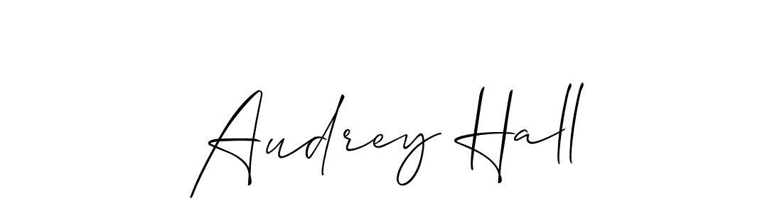 How to make Audrey Hall name signature. Use Allison_Script style for creating short signs online. This is the latest handwritten sign. Audrey Hall signature style 2 images and pictures png