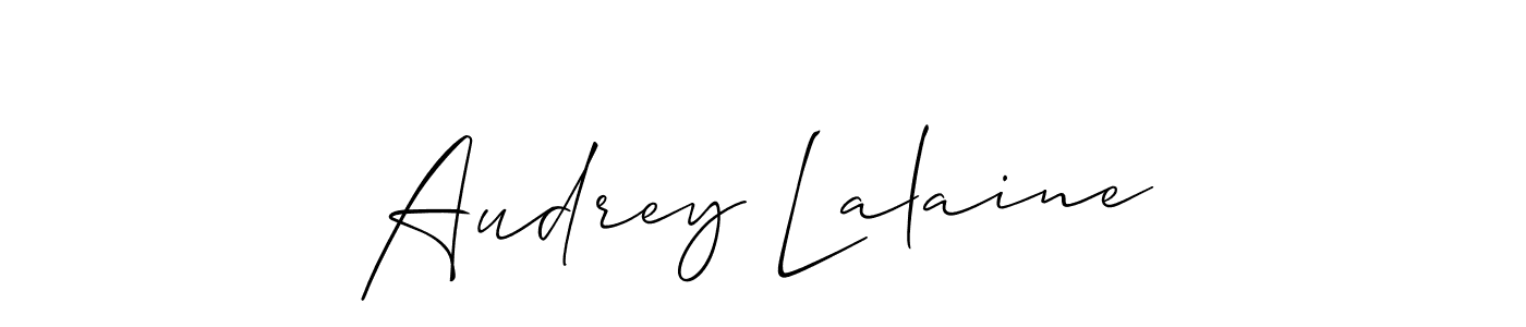 Make a short Audrey Lalaine signature style. Manage your documents anywhere anytime using Allison_Script. Create and add eSignatures, submit forms, share and send files easily. Audrey Lalaine signature style 2 images and pictures png