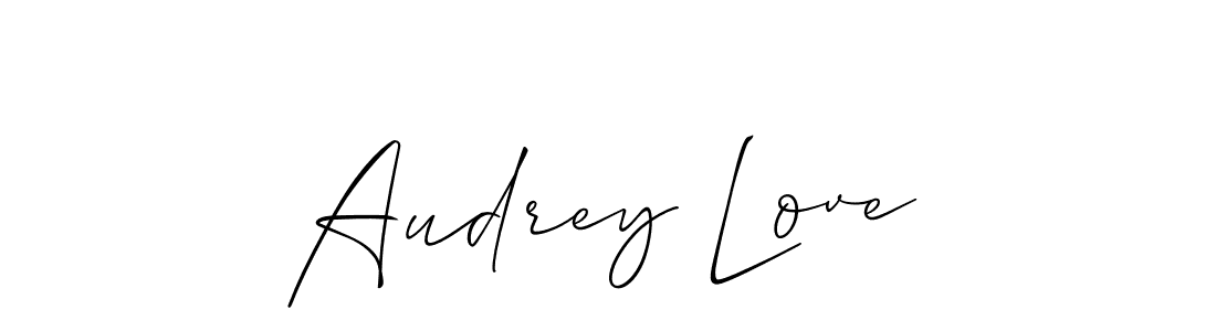 You should practise on your own different ways (Allison_Script) to write your name (Audrey Love) in signature. don't let someone else do it for you. Audrey Love signature style 2 images and pictures png