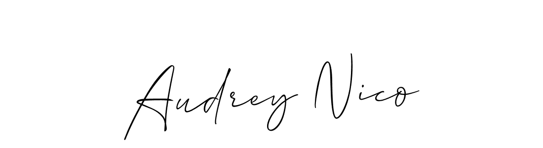 See photos of Audrey Nico official signature by Spectra . Check more albums & portfolios. Read reviews & check more about Allison_Script font. Audrey Nico signature style 2 images and pictures png