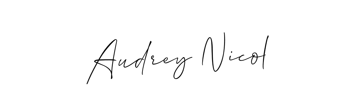 You can use this online signature creator to create a handwritten signature for the name Audrey Nicol. This is the best online autograph maker. Audrey Nicol signature style 2 images and pictures png