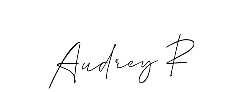 Use a signature maker to create a handwritten signature online. With this signature software, you can design (Allison_Script) your own signature for name Audrey R. Audrey R signature style 2 images and pictures png