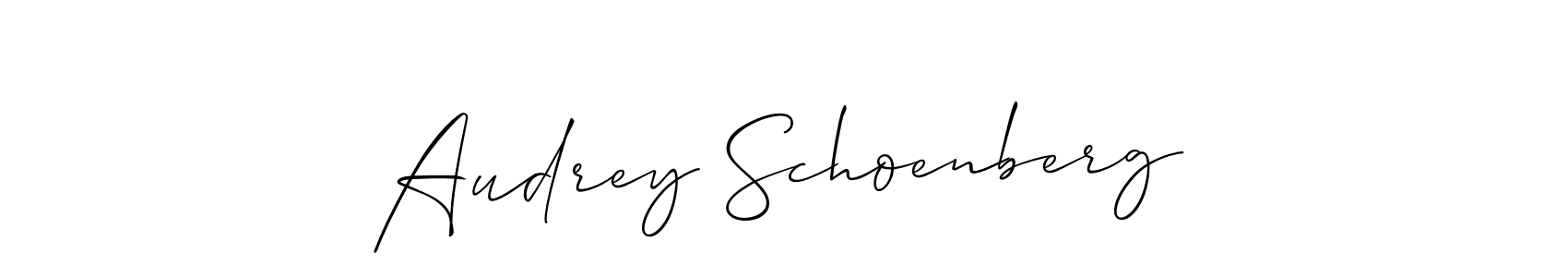 Also You can easily find your signature by using the search form. We will create Audrey Schoenberg name handwritten signature images for you free of cost using Allison_Script sign style. Audrey Schoenberg signature style 2 images and pictures png