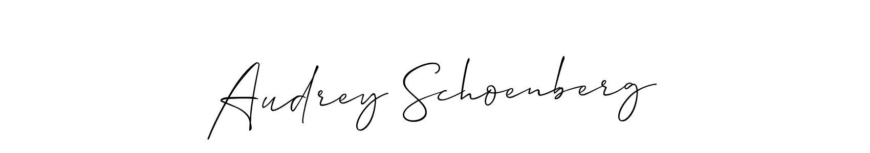 It looks lik you need a new signature style for name Audrey Schoenberg. Design unique handwritten (Allison_Script) signature with our free signature maker in just a few clicks. Audrey Schoenberg signature style 2 images and pictures png