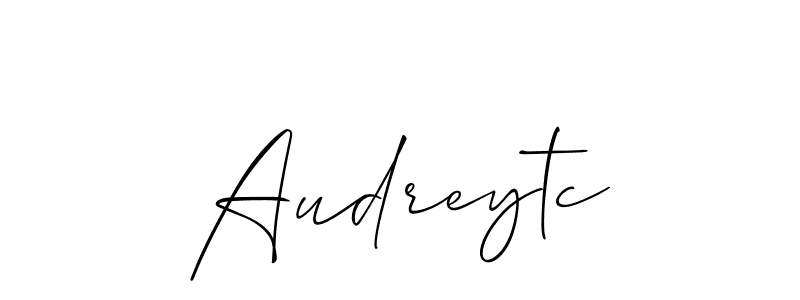 Allison_Script is a professional signature style that is perfect for those who want to add a touch of class to their signature. It is also a great choice for those who want to make their signature more unique. Get Audreytc name to fancy signature for free. Audreytc signature style 2 images and pictures png