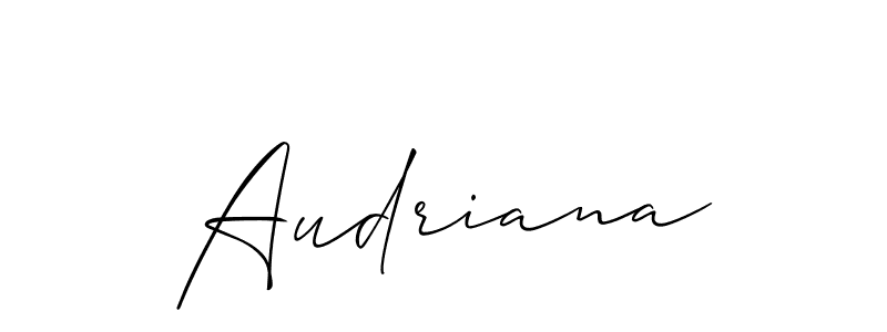 Design your own signature with our free online signature maker. With this signature software, you can create a handwritten (Allison_Script) signature for name Audriana. Audriana signature style 2 images and pictures png