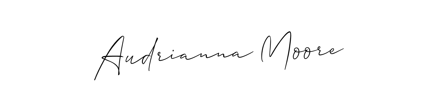 Audrianna Moore stylish signature style. Best Handwritten Sign (Allison_Script) for my name. Handwritten Signature Collection Ideas for my name Audrianna Moore. Audrianna Moore signature style 2 images and pictures png