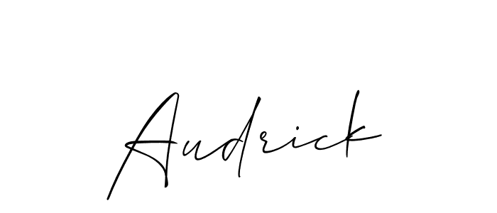 How to make Audrick name signature. Use Allison_Script style for creating short signs online. This is the latest handwritten sign. Audrick signature style 2 images and pictures png