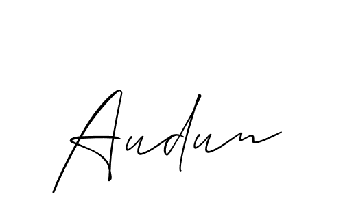 Audun stylish signature style. Best Handwritten Sign (Allison_Script) for my name. Handwritten Signature Collection Ideas for my name Audun. Audun signature style 2 images and pictures png