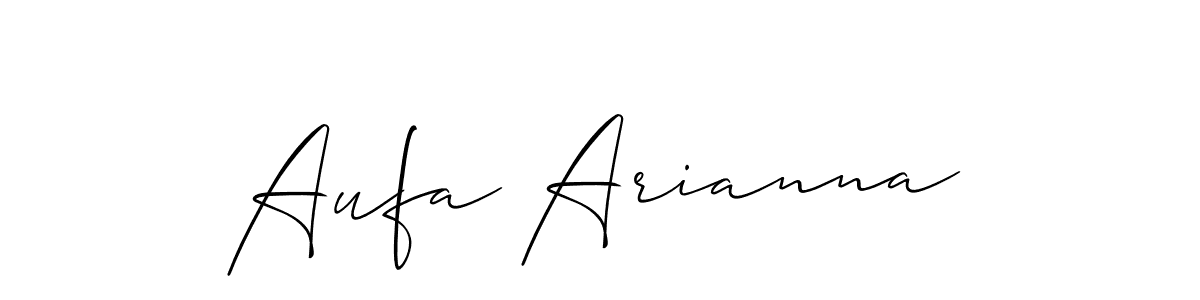 Aufa Arianna stylish signature style. Best Handwritten Sign (Allison_Script) for my name. Handwritten Signature Collection Ideas for my name Aufa Arianna. Aufa Arianna signature style 2 images and pictures png
