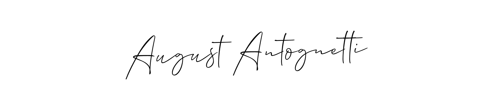 It looks lik you need a new signature style for name August Antognetti. Design unique handwritten (Allison_Script) signature with our free signature maker in just a few clicks. August Antognetti signature style 2 images and pictures png