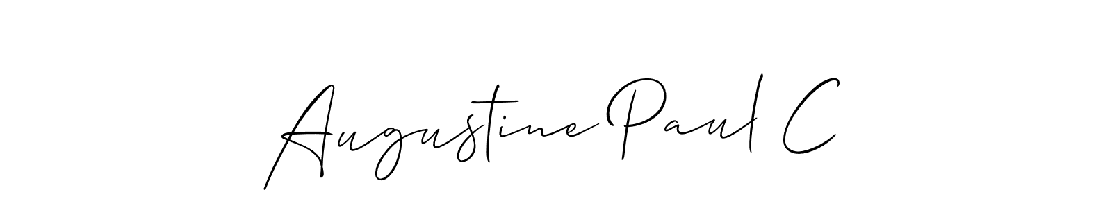 How to make Augustine Paul C signature? Allison_Script is a professional autograph style. Create handwritten signature for Augustine Paul C name. Augustine Paul C signature style 2 images and pictures png