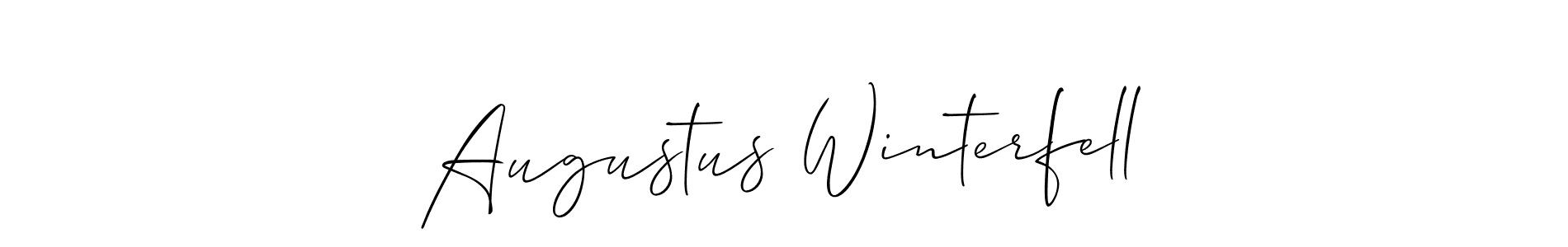 Make a beautiful signature design for name Augustus Winterfell. With this signature (Allison_Script) style, you can create a handwritten signature for free. Augustus Winterfell signature style 2 images and pictures png