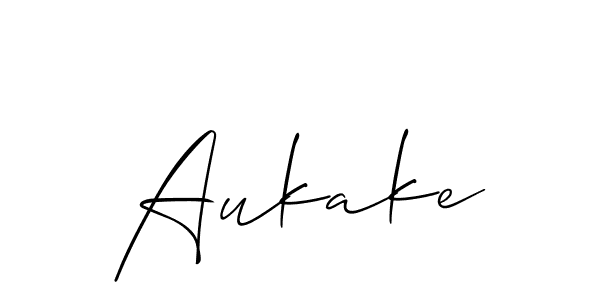 How to make Aukake signature? Allison_Script is a professional autograph style. Create handwritten signature for Aukake name. Aukake signature style 2 images and pictures png