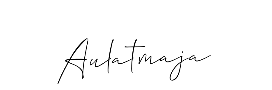 Make a beautiful signature design for name Aulatmaja. With this signature (Allison_Script) style, you can create a handwritten signature for free. Aulatmaja signature style 2 images and pictures png