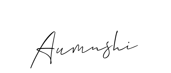 Use a signature maker to create a handwritten signature online. With this signature software, you can design (Allison_Script) your own signature for name Aumnshi. Aumnshi signature style 2 images and pictures png