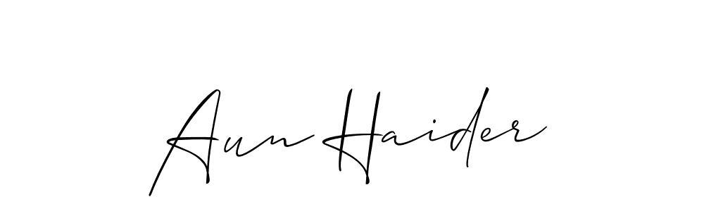 How to make Aun Haider signature? Allison_Script is a professional autograph style. Create handwritten signature for Aun Haider name. Aun Haider signature style 2 images and pictures png