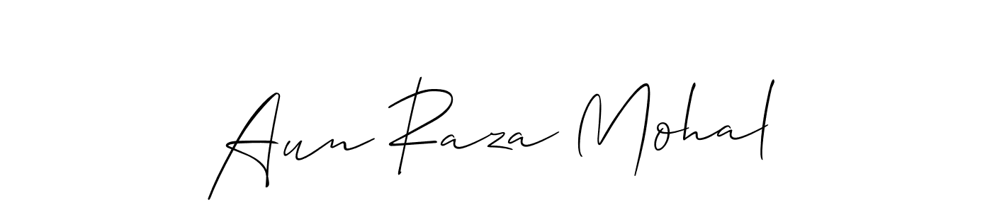 How to make Aun Raza Mohal name signature. Use Allison_Script style for creating short signs online. This is the latest handwritten sign. Aun Raza Mohal signature style 2 images and pictures png