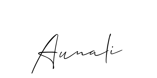 Make a beautiful signature design for name Aunali. With this signature (Allison_Script) style, you can create a handwritten signature for free. Aunali signature style 2 images and pictures png