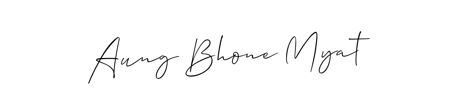 How to make Aung Bhone Myat signature? Allison_Script is a professional autograph style. Create handwritten signature for Aung Bhone Myat name. Aung Bhone Myat signature style 2 images and pictures png