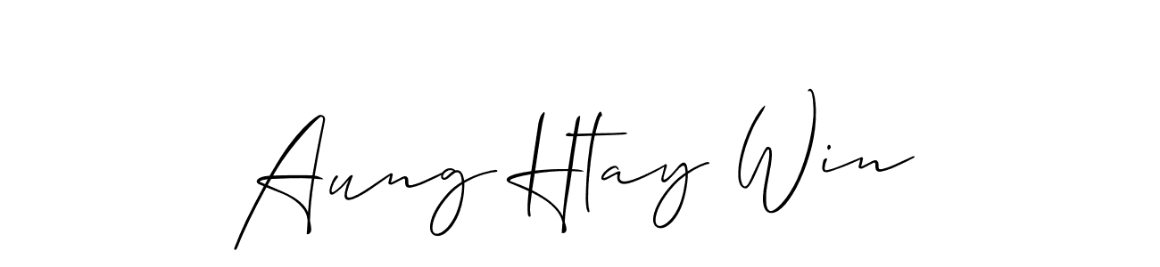 Use a signature maker to create a handwritten signature online. With this signature software, you can design (Allison_Script) your own signature for name Aung Htay Win. Aung Htay Win signature style 2 images and pictures png