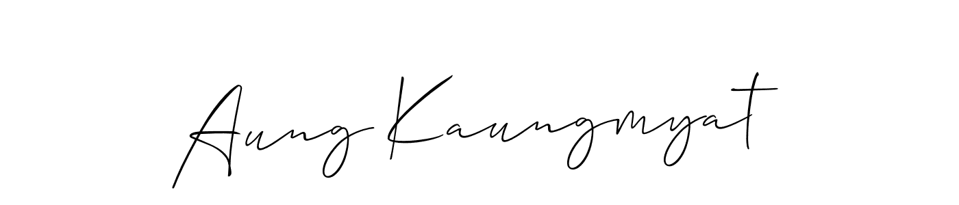 It looks lik you need a new signature style for name Aung Kaungmyat. Design unique handwritten (Allison_Script) signature with our free signature maker in just a few clicks. Aung Kaungmyat signature style 2 images and pictures png