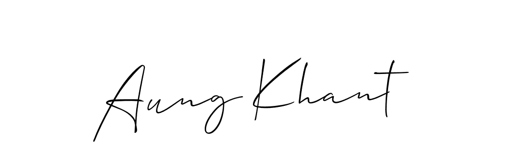 How to Draw Aung Khant signature style? Allison_Script is a latest design signature styles for name Aung Khant. Aung Khant signature style 2 images and pictures png