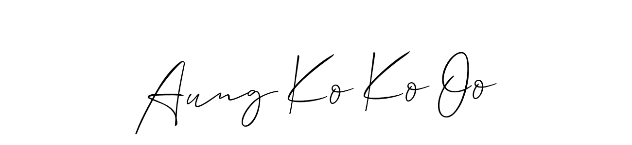 Also we have Aung Ko Ko Oo name is the best signature style. Create professional handwritten signature collection using Allison_Script autograph style. Aung Ko Ko Oo signature style 2 images and pictures png