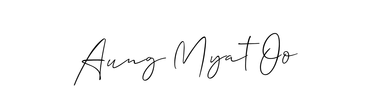 Aung Myat Oo stylish signature style. Best Handwritten Sign (Allison_Script) for my name. Handwritten Signature Collection Ideas for my name Aung Myat Oo. Aung Myat Oo signature style 2 images and pictures png