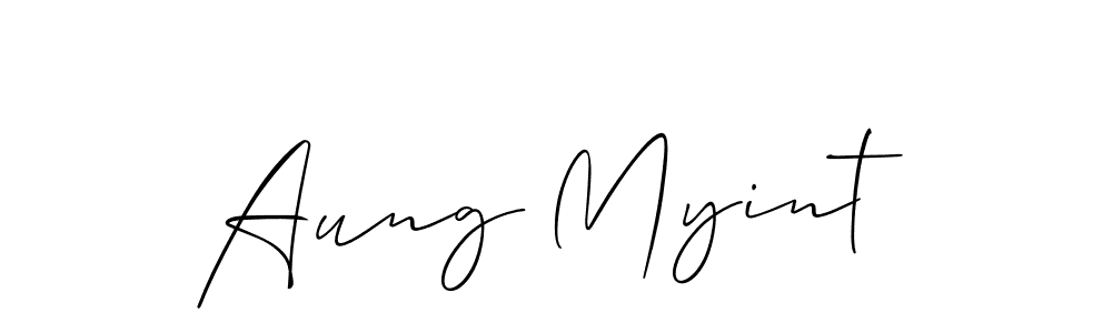 Similarly Allison_Script is the best handwritten signature design. Signature creator online .You can use it as an online autograph creator for name Aung Myint. Aung Myint signature style 2 images and pictures png