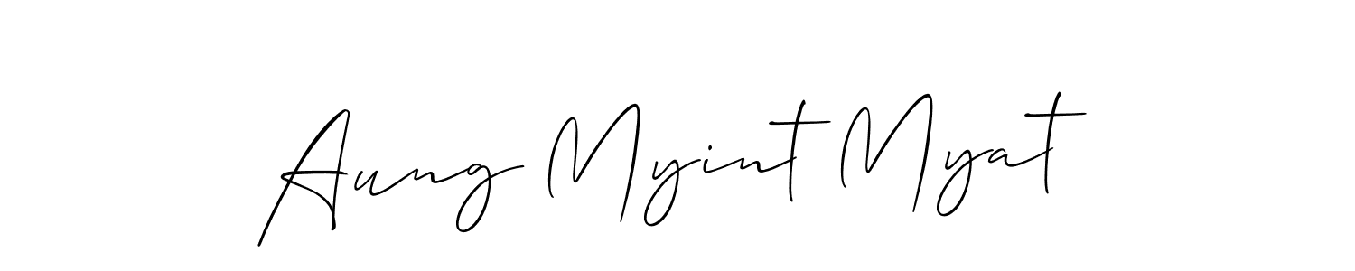 It looks lik you need a new signature style for name Aung Myint Myat. Design unique handwritten (Allison_Script) signature with our free signature maker in just a few clicks. Aung Myint Myat signature style 2 images and pictures png