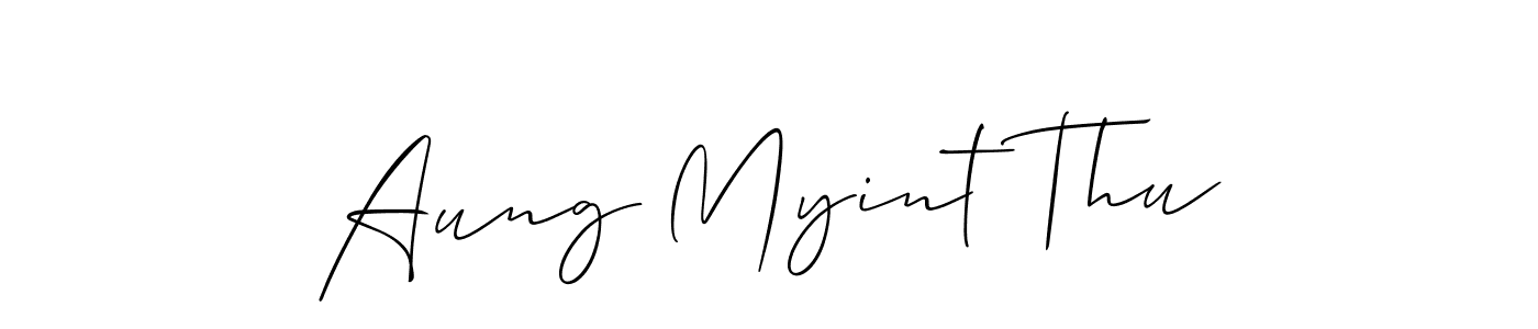 if you are searching for the best signature style for your name Aung Myint Thu. so please give up your signature search. here we have designed multiple signature styles  using Allison_Script. Aung Myint Thu signature style 2 images and pictures png