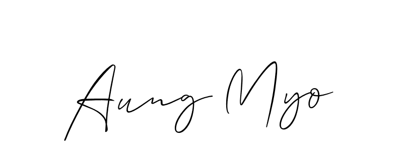 How to make Aung Myo signature? Allison_Script is a professional autograph style. Create handwritten signature for Aung Myo name. Aung Myo signature style 2 images and pictures png