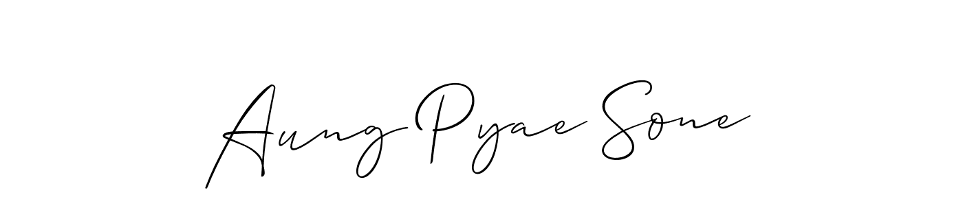 Aung Pyae Sone stylish signature style. Best Handwritten Sign (Allison_Script) for my name. Handwritten Signature Collection Ideas for my name Aung Pyae Sone. Aung Pyae Sone signature style 2 images and pictures png