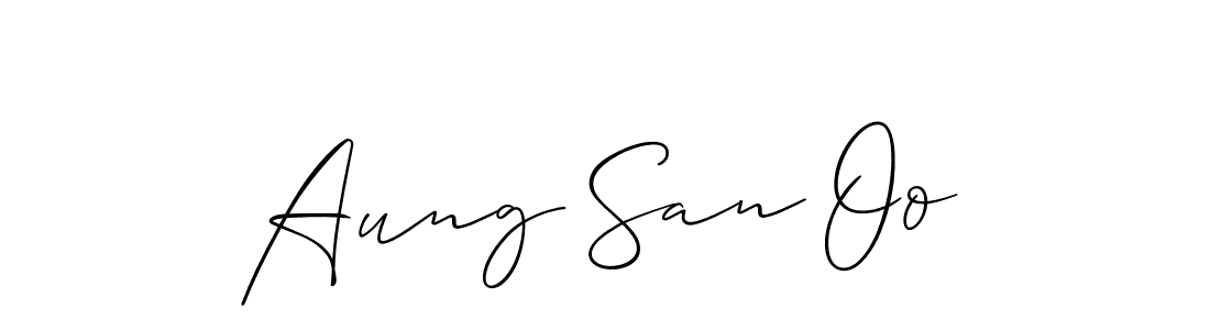 The best way (Allison_Script) to make a short signature is to pick only two or three words in your name. The name Aung San Oo include a total of six letters. For converting this name. Aung San Oo signature style 2 images and pictures png