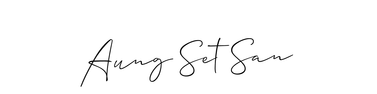 Aung Set San stylish signature style. Best Handwritten Sign (Allison_Script) for my name. Handwritten Signature Collection Ideas for my name Aung Set San. Aung Set San signature style 2 images and pictures png