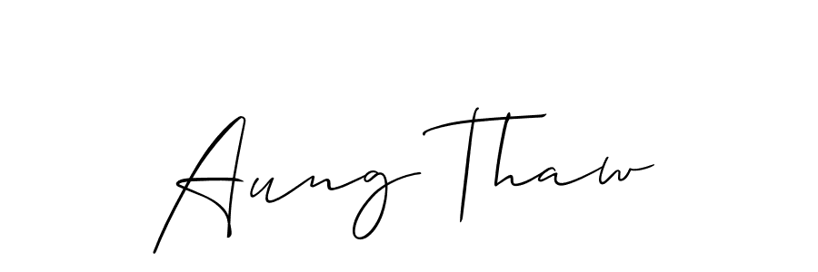 Similarly Allison_Script is the best handwritten signature design. Signature creator online .You can use it as an online autograph creator for name Aung Thaw. Aung Thaw signature style 2 images and pictures png