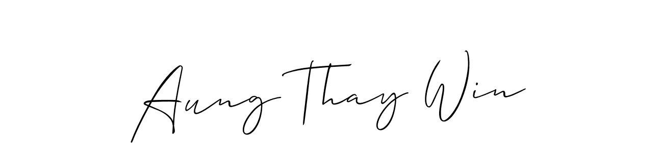 Design your own signature with our free online signature maker. With this signature software, you can create a handwritten (Allison_Script) signature for name Aung Thay Win. Aung Thay Win signature style 2 images and pictures png