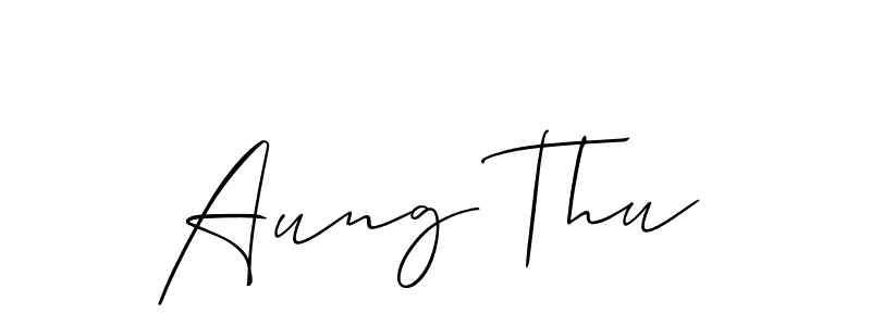 Allison_Script is a professional signature style that is perfect for those who want to add a touch of class to their signature. It is also a great choice for those who want to make their signature more unique. Get Aung Thu name to fancy signature for free. Aung Thu signature style 2 images and pictures png